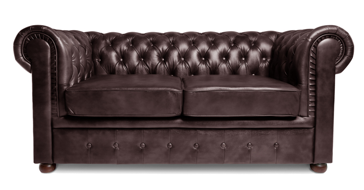 Диван Честер 2-х местный Горький шоколад