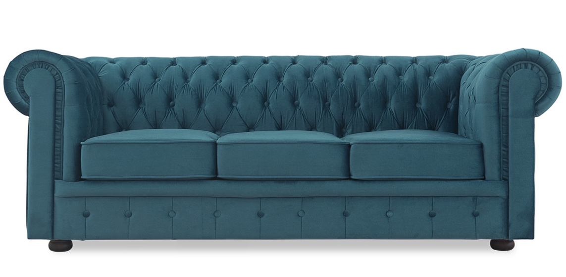 Диван Честер  3-х местный Бирюзовый