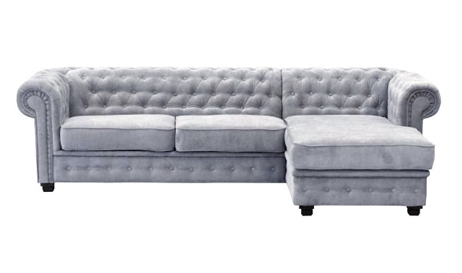 Диван Честер угловой Светло-серый